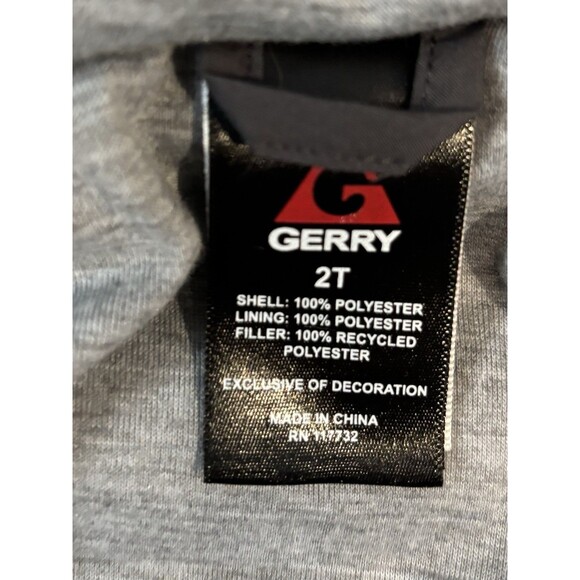 Gerry Bubble Jacket Gray Logo Sz 2T Toddler baby  Winter Fall - Picture 5 of 7